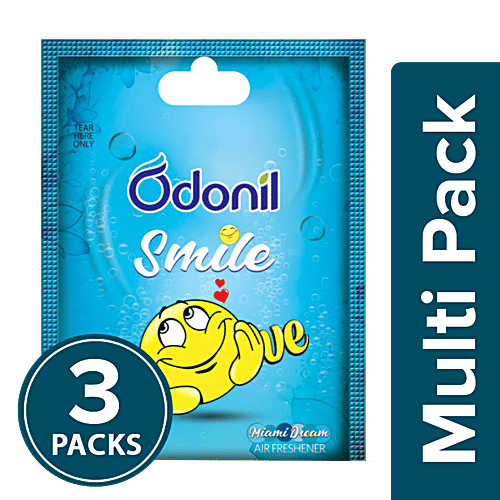 Odonil  Smile Love Bathroom & Car Freshener - Twin Pack, 3x10 g Multipack 