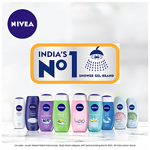 Nivea Shower Gel - Frangipani & Oil +Lemon & Oil + Water Lily & Oil (250 ml each), Combo 3 Items 