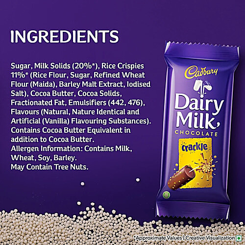 Cadbury Dairy Milk Crackle Chocolate Bar, 4x36 g (Multipack) Chocolate Gift Pack, Made from Sustainably Sourced Cocoa