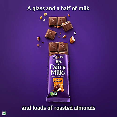 Cadbury Dairy Milk Roast Almond Chocolate Bar, 4x36 g (Multipack) Perfect for Gifting on Special Occasions, Made from Sustainably Sourced Cocoa