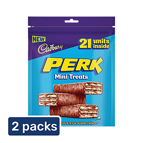 Cadbury Perk Mini Treats Chocolate Coated Wafer Bars, 2x115.5 g (Multipack) 