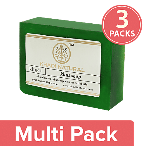 Khadi Natural Khus Soap, 3x125 g Multipack