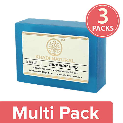 Khadi Natural Pure Mint Soap, 3x125 g Multipack