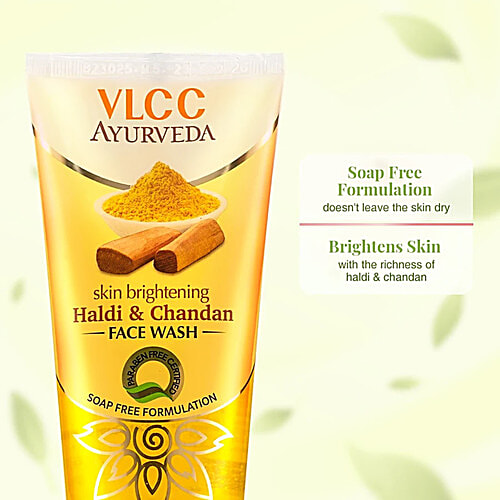 VLCC Ayurveda Skin Brightening Haldi & Chandan Face Wash, 2x100 ml Multipack 
