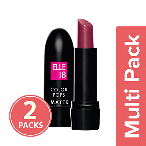 Lakme Elle 18 Color Pop Matte Lip Colour, 2x4.3 g Multipack 