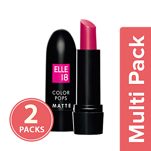 Lakme Elle 18 Color Pop Matte Lip Colour, 2x4.3 g Multipack 