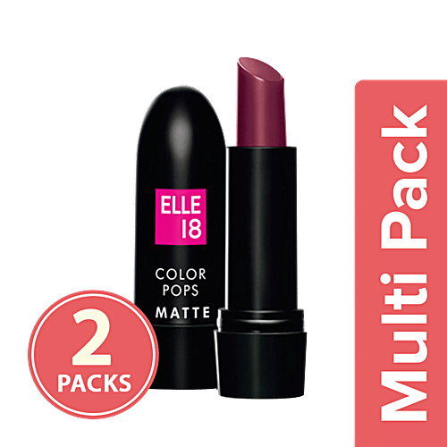 Lakme Elle 18 Color Pop Matte Lip Colour, 2x4.3 g Multipack 