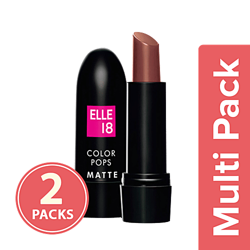 Lakme Elle 18 Color Pop Matte Lip Colour, 2x4.3 g Multipack 
