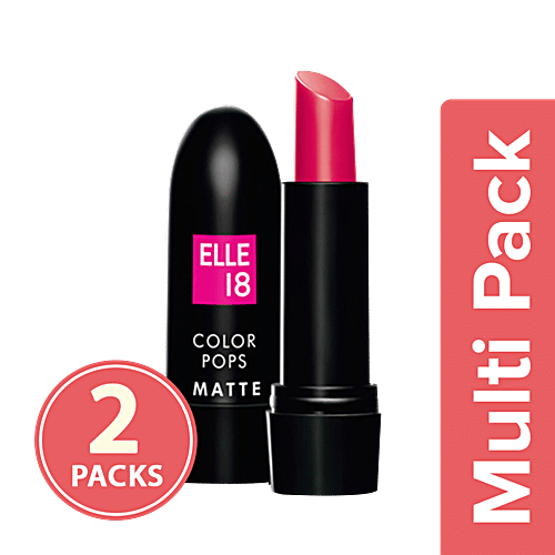 Lakme Elle 18 Color Pop Matte Lip Colour, 2x4.3 g Multipack 