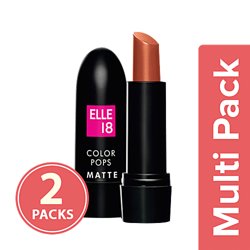 Lakme Elle 18 Color Pop Matte Lip Colour, 2x4.3 g Multipack 
