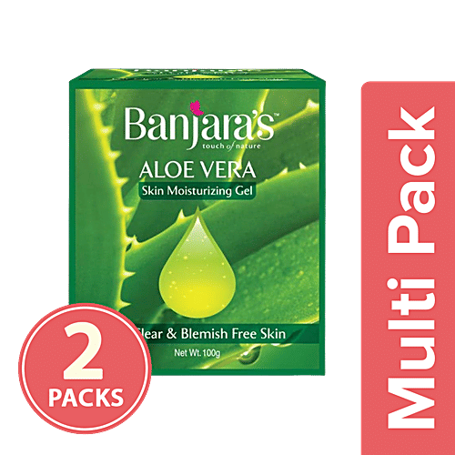 Banjara's Aloevera Skin Moistrurising Gel, 2x100 g Multipack 
