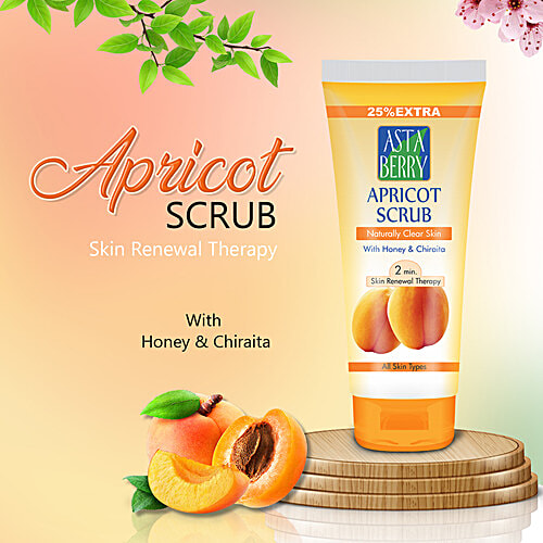 Astaberry Apricot Scrub - 2 Min Skin Renewal Therapy, 2x100 ml Multipack 