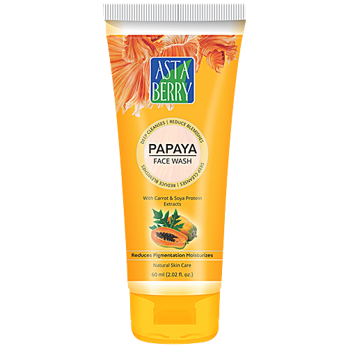 Astaberry Papaya Face Wash, 2x60 ml Multipack 