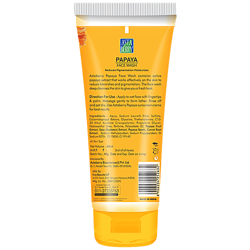 Astaberry Papaya Face Wash, 2x60 ml Multipack 