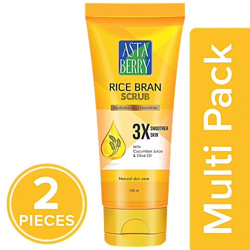 Astaberry Rice Bran Scrub, 2x100 ml Multipack 
