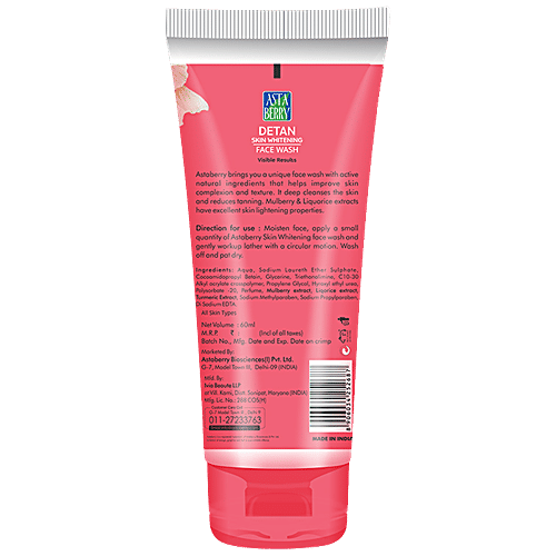 Astaberry Skin Whitening Face Wash, 2x60 ml Multipack 