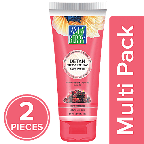Astaberry Skin Whitening Face Wash, 2x60 ml Multipack 