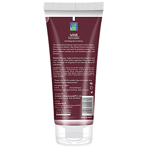 Astaberry Wine Face Wash, 2x60 ml Multipack 