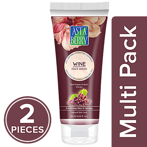 Astaberry Wine Face Wash, 2x60 ml Multipack 