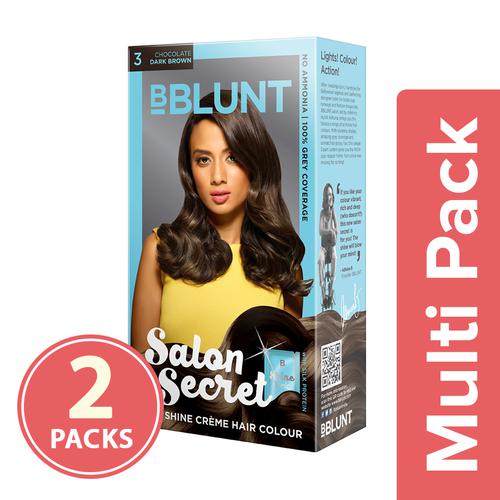 Buy Bblunt Mini Salon Secret High Shine Creme Hair Colour - Chocolate Dark  Brown 3 40 Online at Best Price of Rs 170 - bigbasket