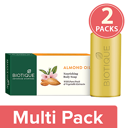 BIOTIQUE Almond Oil - Soap, 2x150 g Multipack 