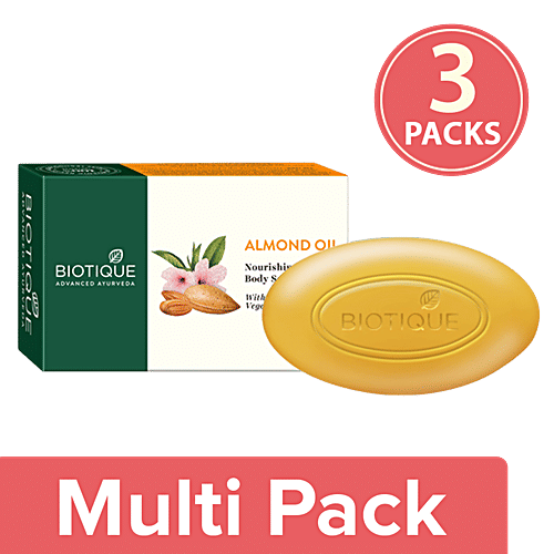 BIOTIQUE Soap - Bio Almond Oil, 3x75 g Multipack 