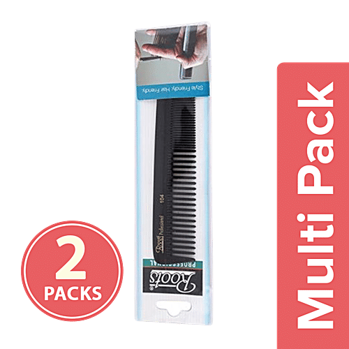 Roots Professional Cutting Combs - Black 104, 2x1 pc Multipack 