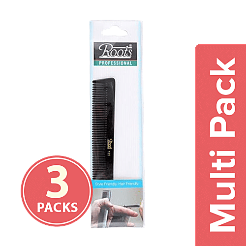 Roots Professional Cutting Combs - Black 111, 3x1 pc Multipack 