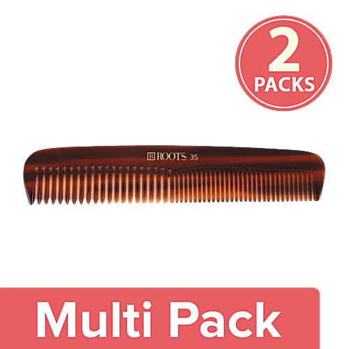 Roots Brown Pocket Comb - 35, 2x1 pc Multipack 