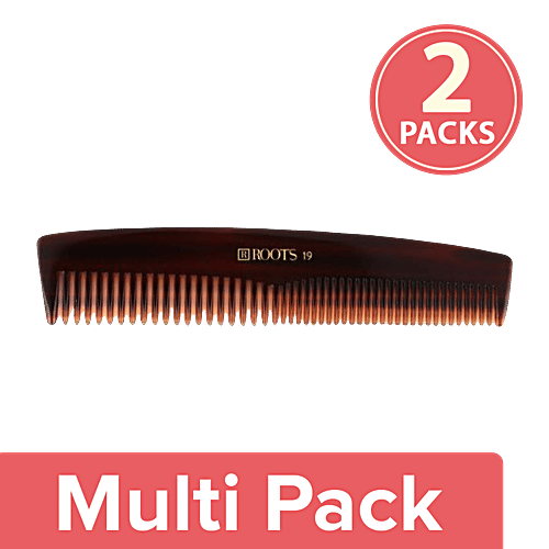 Roots Brown Pocket Comb - 19, 2x1 pc Multipack 