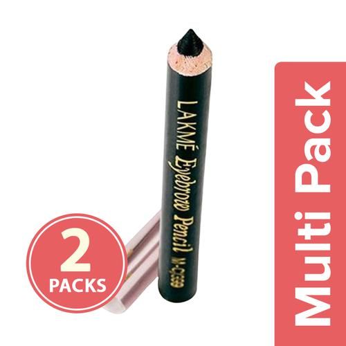 Lakme Eyebrow Pencil - Black, 2x2 g Multipack 