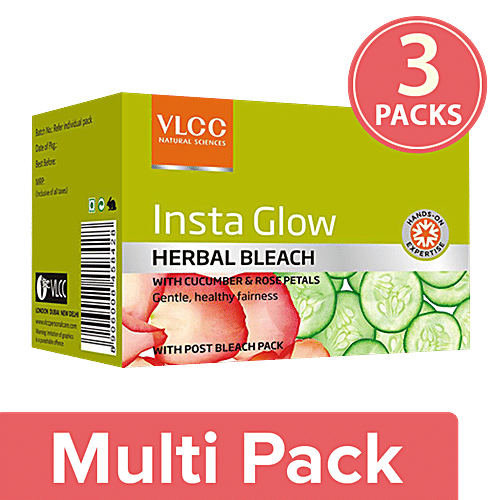 Vlcc Insta Glow Herbal Bleach - Salon Series, 3x27 g Multipack 