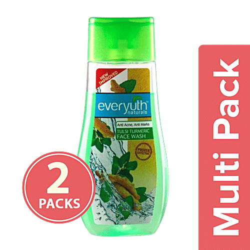Everyuth Naturals Tulsi Turmeric Face Wash, 2x100 g Multipack