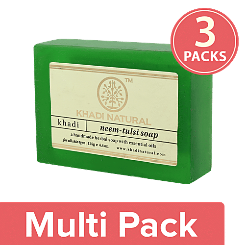 Khadi Natural Neem Tulsi Soap, 3x125 g Multipack