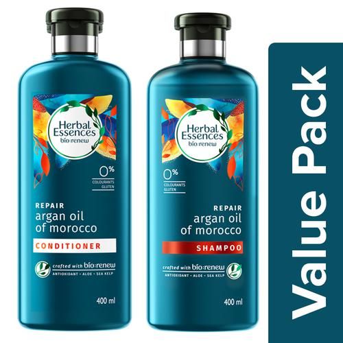 dash udbytte skadedyr Buy Herbal Essence Bio Renew Argan Oil Of Morocco Shampoo 400 ml +  Conditioner 400 ml Online at Best Price of Rs 1086.40 - bigbasket