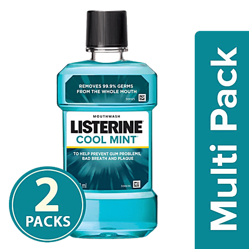 Listerine Mouthwash - Cool Mint, 2x500 ml Multipack 