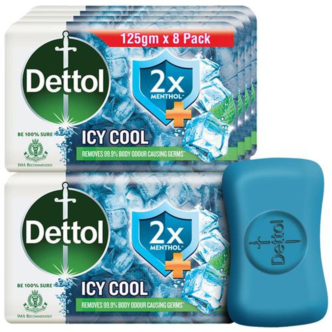 Dettol Bathing Bar Soap - Cool, 8x125 g (Multipack)