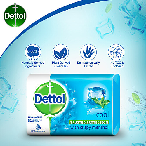 Dettol Bathing Bar Soap - Cool, 8x75 g (Multipack) 
