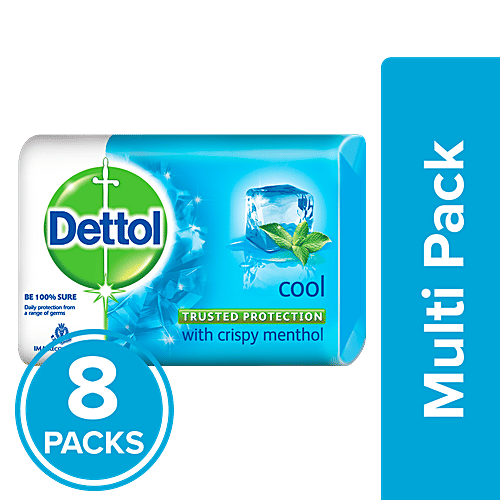 Dettol Bathing Bar Soap - Cool, 8x75 g (Multipack) 