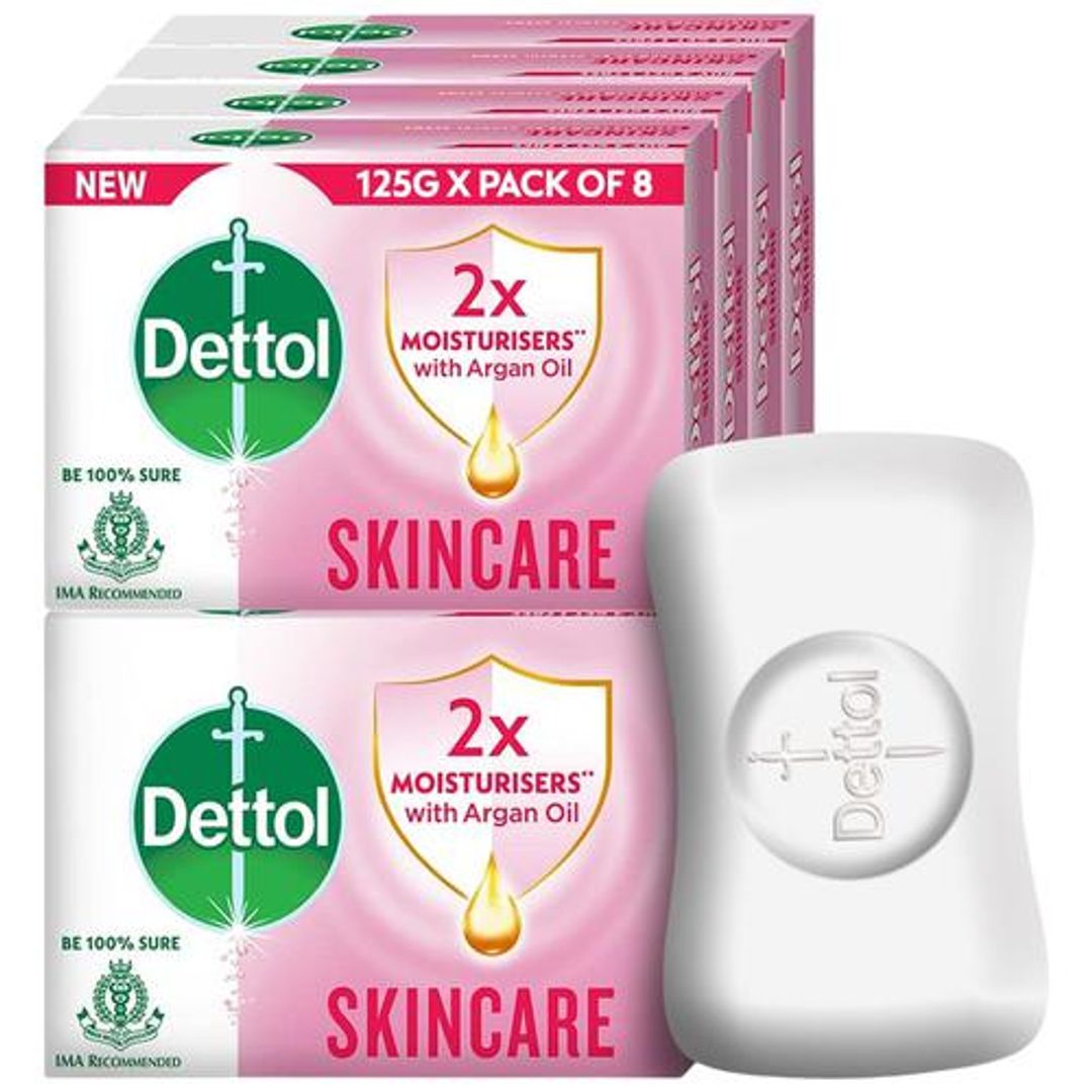 Dettol Germ Protection Bathing Soap Bar, 8x125 g (Multipack)