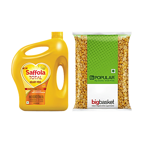 bb Combo Saffola Total Oil Heart Pro Edible Oil, 1.82 kg + Toor/Arhar Dal, 1 kg, Combo (2 Items) 