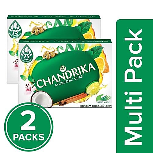 Chandrika  Ayurvedic Bathing Soap, 2x75 g (Multipack) 