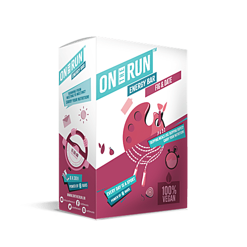 On The Run Energy Bar Fig & Date 6 pcs + Energy Bar Hazelnut Magic 6 pcs, Combo 2 Items 