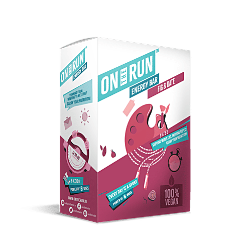 On The Run Energy Bar Oat & Apricot 6 pcs + Energy Bar Fig & Date 6 pcs, Combo 2 Items 