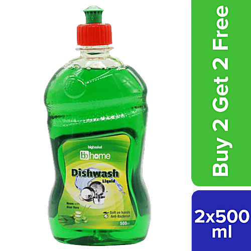 bb home Dishwash Liquid - Neem With Aloe Vera, 4x500 ml (Multipack)