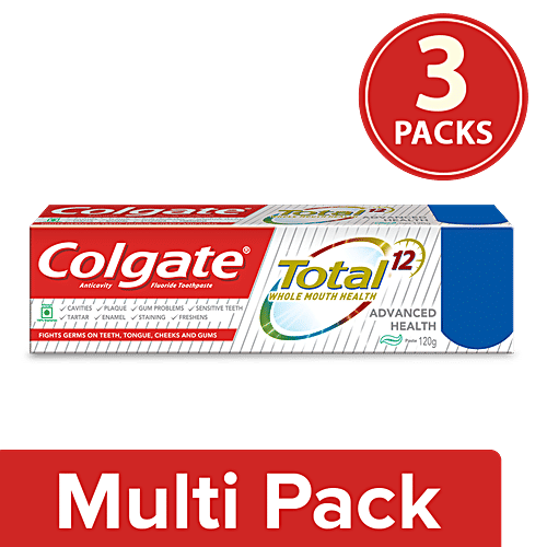 Colgate Total Advanced Health Anticavity Toothpaste, 3x120 g (Multipack) 