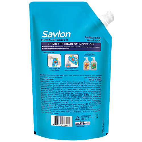 Savlon Moisture Shield Hand Wash 500 ml Pump + Hand Wash - Moisture Shield 750 ml, Combo (2 Items) 