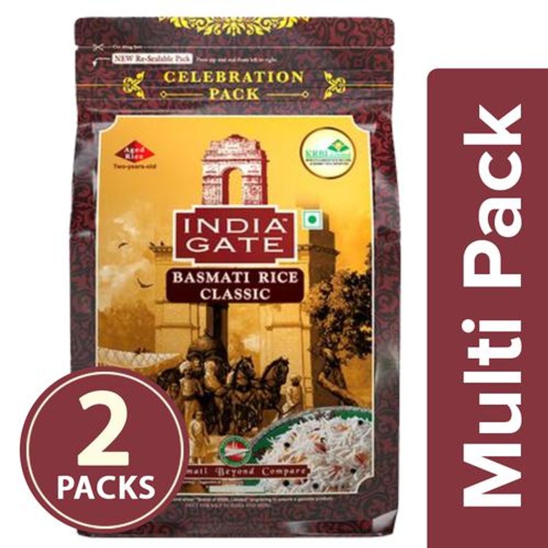 India Gate Basmati Rice - Classic, 2x1 kg (Multipack)