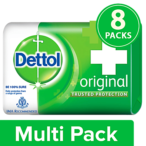 Dettol Bathing Bar Soap - Original, 8x75 g (Multipack) 
