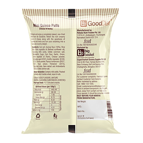 GoodDiet Mini Puffs - Cheese N Herbs, 5x30 g (Multipack) 